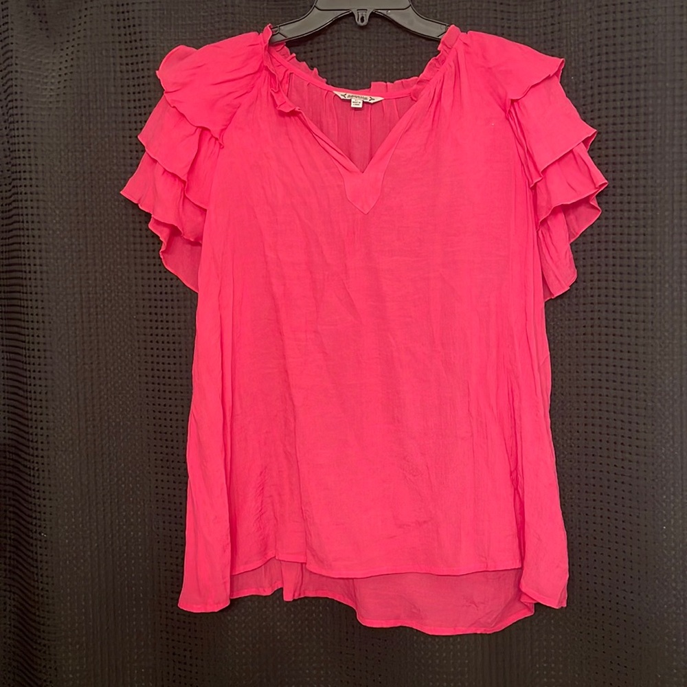Pink linen blouse